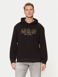 Armani Exchange Bluza XM000332 AF12269 UC001 Czarny Regular Fit. Czarne bluzy Armani Exchange, m, bez wzorów, z syntetyku, bez kaptura. Za 429.99 zł.