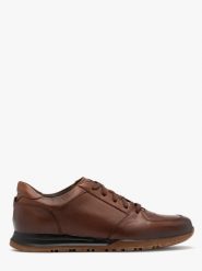 Brązowe sneakersy męskie na dwukolorowym spodzie EGON. Brązowe buty sportowe casual RKO, bez wzorów, ze skóry, bez zapięcia. Za 429.99 zł.
