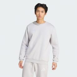 Bluza Entrada26. Białe bluzy bez kaptura Adidas, l, bez wzorów, z bawełny, bez kaptura. Za 134.99 zł.