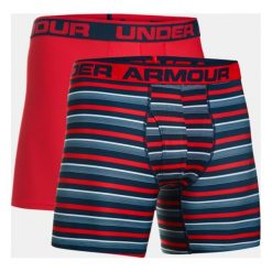 Under Armour Bokserki męskie Original 6in 2 Pack Novlt czerwone, wielokolorowe r. XXL (1299994-408). Bokserki marki Under Armour. Za 112.44 zł.