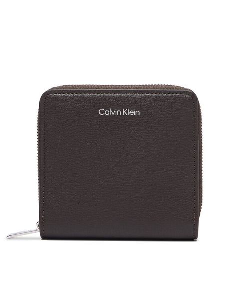 Calvin Klein Portfel Foil Logo Medium Zip Around LV04F1120G Brązowy ciemny. Brązowe portfele CALVIN KLEIN, bez wzorów, ze skóry. Za 249.99 zł.