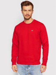 Tommy Jeans Bluza Fleece DM0DM09591 Czerwony Regular Fit. Czerwone bluzy Tommy Jeans, m, bez wzorów, z jeansu, bez kaptura. Za 209.99 zł.