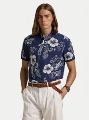 Polo Ralph Lauren Polo 710956684001 Granatowy Custom Slim Fit. Niebieskie koszulki polo Polo Ralph Lauren, m, bez wzorów, z bawełny, bez kołnierzyka, bez ramiączek. Za 419.99 zł.