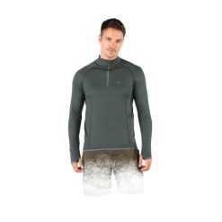 Koszulka turystyczna męska z długim rękawem 100% Merino WOOLONA Halldor. Zielone bluzki z długim rękawem WOOLONA, l, bez wzorów, bez kołnierzyka, bez ramiączek. W wyprzedaży za 378.00 zł.