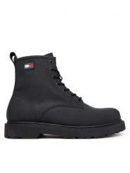 Tommy Jeans Trzewiki Archive '01 Rubber Lace Boot EM0EM01781 Czarny. Czarne botki sznurowane Tommy Jeans, bez wzorów, z jeansu, bez obcasa, bez zapięcia. Za 649.99 zł.