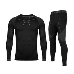 Bielizna termoaktywna trekkingowa męska Alpinus Tactical Base Layer Set. Czarna bielizna termoaktywna Alpinus, m, bez wzorów, bez ramiączek. Za 413.26 zł.