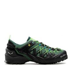Trekkingi Salewa. Zielone buty trekkingowe Salewa, bez wzorów, z gore-texu, bez zapięcia. Za 869.99 zł.