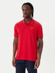 Aeronautica Militare Polo 261PO1308UP00082 Czerwony Regular Fit. Czerwone koszulki polo Aeronautica Militare, m, bez wzorów, z bawełny, bez kołnierzyka, bez ramiączek. Za 279.99 zł.