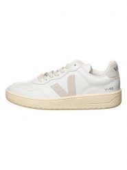 Veja Skórzane sneakersy "V 90" w kolorze biało-beżowym rozmiar: 44. Białe buty sportowe casual Veja, bez wzorów, bez zapięcia. Za 461.21 zł.
