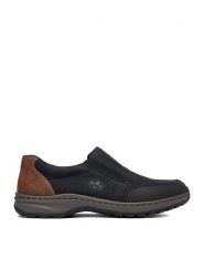 Rieker Półbuty CEO-03354-06 Czarny. Czarne eleganckie półbuty Rieker, bez wzorów, ze skóry, bez obcasa, bez zapięcia. Za 349.99 zł.