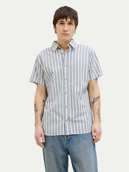 Jack & Jones Koszula Joshua 12269135 Niebieski Comfort Fit. Niebieskie koszule Jack & Jones, l, bez wzorów, z bawełny, bez kołnierzyka, bez ramiączek. Za 59.99 zł.