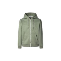 Bluza z kapturem Pepe Jeans Macbeth melange Zip. Zielone bluzy z kapturem Pepe Jeans, m, bez wzorów, z jeansu, z kapturem. Za 286.40 zł.