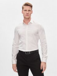 Calvin Klein Koszula K10K112305 Biały Slim Fit. Białe koszule CALVIN KLEIN, m, bez wzorów, z bawełny, bez kołnierzyka, bez ramiączek. Za 219.99 zł.