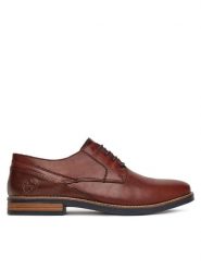 Rieker Półbuty 13519-24 Brązowy. Brązowe eleganckie półbuty Rieker, bez wzorów, ze skóry, bez obcasa, bez zapięcia. Za 299.99 zł.