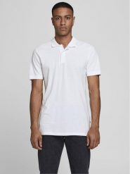 Jack&Jones Polo Basic 12136516 Biały Slim Fit. Białe koszulki polo Jack&Jones, m, bez wzorów, z bawełny, bez kołnierzyka, bez ramiączek. Za 69.99 zł.