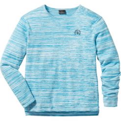 Sweter melanżowy bonprix turkusowo-biel wełny melanż. Swetry nierozpinane marki bonprix. Za 99.99 zł.