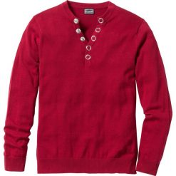 Sweter "Slim fit" bonprix ciemnoczerwony. Swetry nierozpinane marki bonprix. Za 89.99 zł.