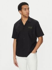 KARL LAGERFELD Koszula 605443 552600 Czarny Relaxed Fit. Czarne koszule KARL LAGERFELD, l, bez wzorów, z bawełny, bez kołnierzyka, bez ramiączek. Za 499.99 zł.