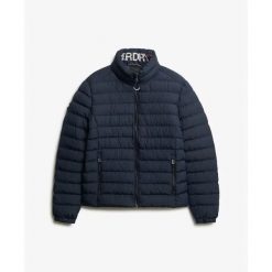 Kurtka puchowa Superdry Fuji Printed. Niebieskie kurtki Superdry, m, bez wzorów, z puchu, bez kaptura. Za 501.65 zł.