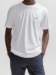 Hugo Boss Koszulka w kolorze białym rozmiar: M. Białe bezrękawniki HUGO BOSS, m, bez wzorów, z bawełny, bez kołnierzyka, bez ramiączek. Za 130.99 zł.