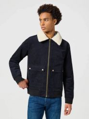 MĘSKA KURTKA PRZEJŚCIOWA WRANGLER CORDUROY AVIATOR BLACK 112357270. Czarne kurtki Wrangler, m, bez wzorów, bez kaptura. Za 299.99 zł.