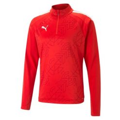 Sweatshirt 1/4 zip Puma teamLIGA Graphic. Czerwone bluzy Puma, bez wzorów, bez kaptura. W wyprzedaży za 179.25 zł.
