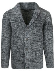 Dziergany Kardigan, Sweter Zapinany na Guziki - BRAVE SOUL - Czarny Melanż. Czarne swetry rozpinane Brave Soul, m, bez wzorów, dziergany, bez kołnierzyka, bez ramiączek. Za 137.00 zł.