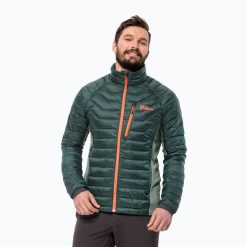 Kurtka puchowa męska Jack Wolfskin Routeburn Pro Ins. Zielone kurtki Jack Wolfskin, m, bez wzorów, z puchu, bez kaptura. Za 399.99 zł.