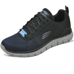 Buty treningowe męskie, Skechers Track - Ripkent. Niebieskie buty treningowe Skechers, bez wzorów, na fitness i siłownię. Za 229.99 zł.