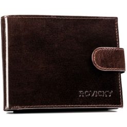 Portfel męski Rovicky N992L-RPVT-BL brązowy. Brązowe portfele ROVICKY, bez wzorów, ze skóry. Za 57.99 zł.