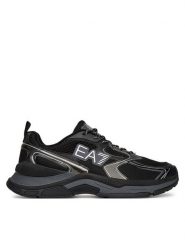 EA7 Emporio Armani Sneakersy X8X249 XK446 N543 Czarny. Czarne buty sportowe casual EA7 Emporio Armani, bez wzorów, ze skóry, bez zapięcia. Za 809.99 zł.