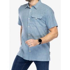 Koszula turystyczna męska Royal Robbins Hempline Spaced SS. Niebieskie koszule ROYAL ROBBINS, m, bez wzorów, bez kołnierzyka, bez ramiączek. Za 307.99 zł.