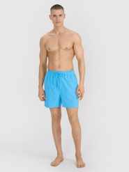 4F Spodenki plażowe męskie - niebieskie L. Niebieskie szorty 4F, l, bez wzorów, z materiału, wakacyjne. Za 79.99 zł.