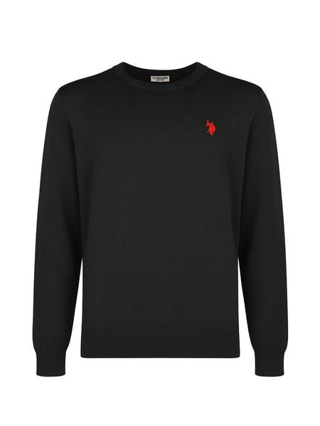 U.S. Polo Assn. Sweter w kolorze czarnym rozmiar: S. Czarne swetry nierozpinane U.S. Polo Assn., s, bez wzorów, z bawełny, bez kołnierzyka, bez ramiączek. Za 135.45 zł.