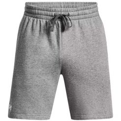 Spodenki Under Armour Rival Fleece. Szare krótkie spodenki sportowe Under Armour, bez wzorów, sportowe. Za 119.99 zł.