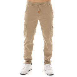 Spodnie dresowe z kieszenie na co dzień na siłownię. Brązowe spodnie materiałowe LEONE 1947 APPAREL, na co dzień, bez wzorów, z bawełny, sportowe. W wyprzedaży za 134.57 zł.