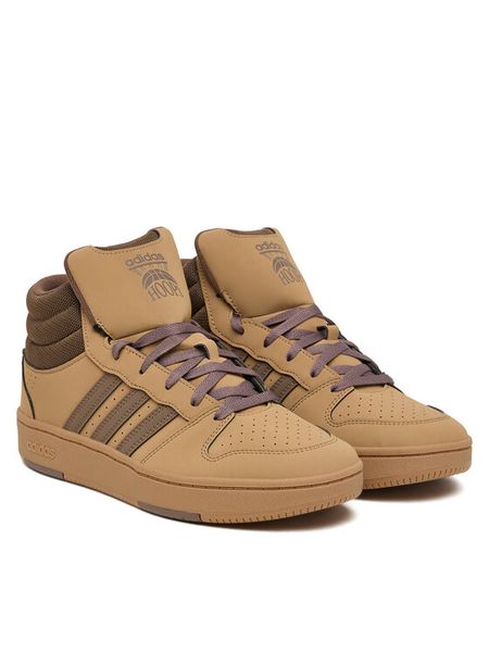Adidas Sneakersy Hoops Mid Classic KI7495 Brązowy jasny. Brązowe buty sportowe casual Adidas, bez wzorów, ze skóry, bez zapięcia. Za 299.99 zł.