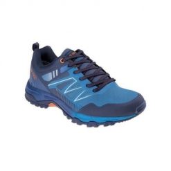 Buty trekkingowe męskie Hi-Tec Favet. Niebieskie trekkingi Hi-tec, bez wzorów, z gumy, bez zapięcia. Za 344.95 zł.