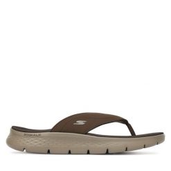 Japonki Skechers. Brązowe japonki Skechers, bez wzorów. Za 229.99 zł.