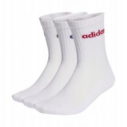 Skarpety unisex adidas Linear Crew Cushioned Socks 3 Pairs. Białe skarpety Adidas, bez wzorów, z bawełny. Za 43.99 zł.
