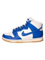 Nike Skórzane sneakersy "Dunk Hi Retro SE" w kolorze biało-niebieskim rozmiar: 42,5. Białe buty sportowe casual Nike, bez wzorów, bez zapięcia. Za 448.99 zł.