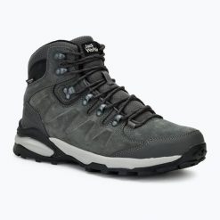 Buty trekkingowe męskie Jack Wolfskin Refugio Texapore Mid. Szare buty turystyczne Jack Wolfskin, bez wzorów, bez zapięcia, trekkingowe. Za 399.99 zł.