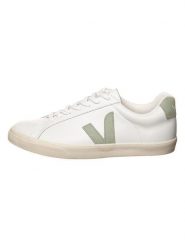 Veja Skórzane sneakersy "Esplar" w kolorze biało-zielonym rozmiar: 42. Białe buty sportowe casual Veja, bez wzorów, bez zapięcia. Za 330.20 zł.