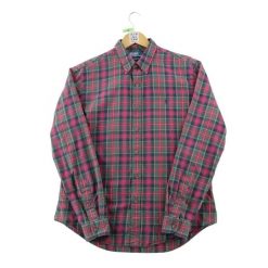 Second life - Klasyczna koszula męska w kratę - Stan bardzo dobry. Czerwone koszule RALPH LAUREN, l, bez wzorów, bez kołnierzyka, bez ramiączek. Za 212.96 zł.