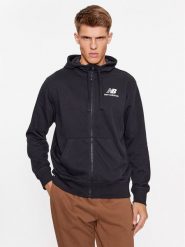 New Balance Bluza Essentials Stacked Logo French Terry Jacket MJ31536 Czarny Regular Fit. Czarne bluzy New Balance, m, bez wzorów, z syntetyku, bez kaptura. Za 239.99 zł.