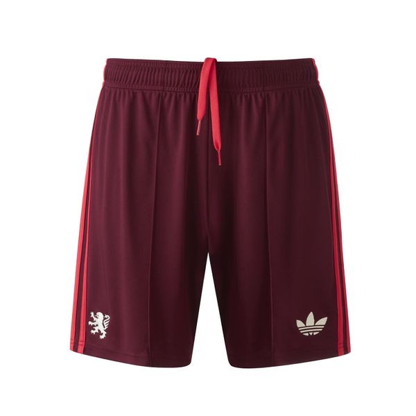 Spodenki zewnętrzne OL 2026/27. Czerwone krótkie spodenki sportowe Adidas, s, z aplikacjami, z materiału. Za 226.50 zł.