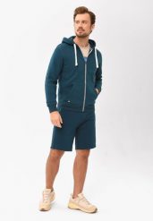 Szorty dresowe M-EDI. Niebieskie krótkie spodenki sportowe Volcano, m, bez wzorów, z bawełny. Za 119.99 zł.