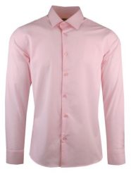 Elegancka, Męska Koszula, Taliowany Krój - Victorio - Blady Róz. Czerwone koszule Victorio, m, bez wzorów, z bawełny, bez kołnierzyka, bez ramiączek. Za 139.00 zł.