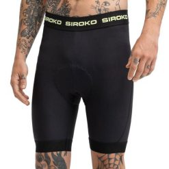 Męskie bokserki rowerowe MTB z wkładką Kolarstwo Siroko MTB MoveFit Black. Czarne bokserki SIROKO, m, bez wzorów, z tkaniny. Za 190.00 zł.