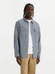 Levi's Koszula dżinsowa - Relaxed fit - w kolorze granatowo-białym rozmiar: L. Białe koszule Levi's®, l, bez wzorów, z bawełny, bez kołnierzyka, bez ramiączek. Za 141.85 zł.